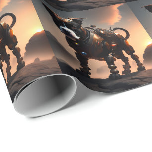 Papel De Presente Robot Staffordshire Bull Terrier, papel embrulhado