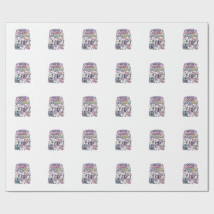 Papel De Presente Roca de Música Unicórnio Mercado Encantador de Uni