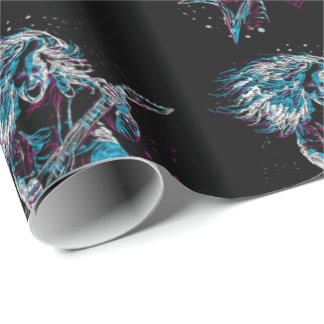 Papel De Presente Rocha no preto do metal pesado