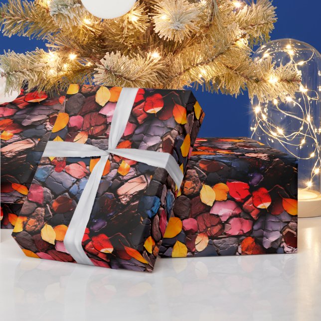 Papel De Presente Rochas e Folhas (Feriados)