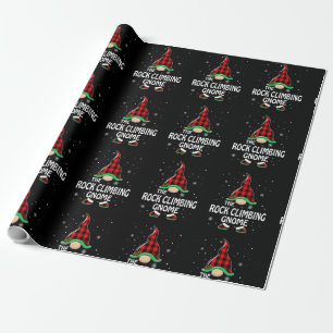 Papel De Presente Rock Climbing Gnome Buffalo Plaid Matching Family
