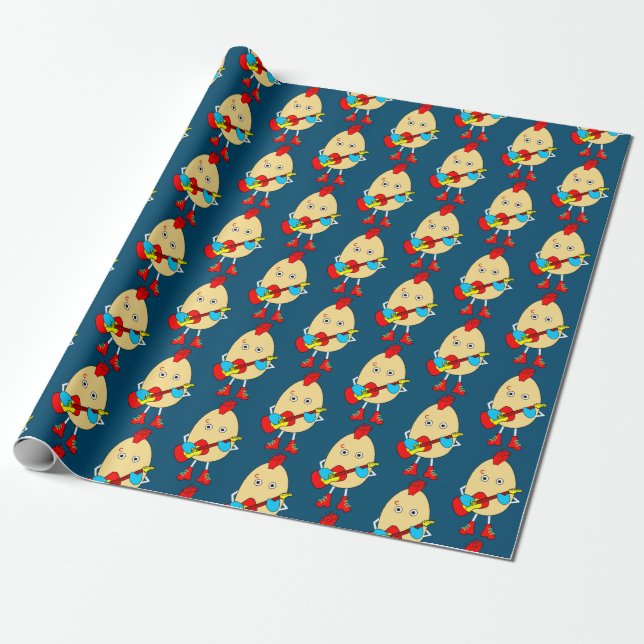 Papel De Presente Rock Musical Egghead (Desenrolado)