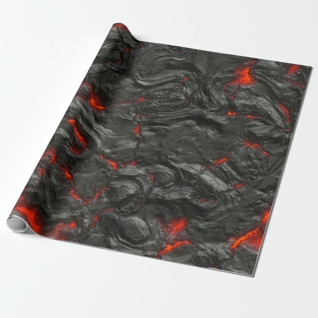 Papel De Presente Rock volcanic hot lava burn boil (Desenrolado)