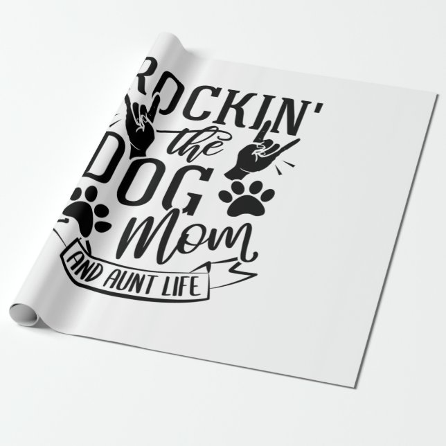 Papel De Presente Rockin The Dog Mãe And Thunt Life (Desenrolado)