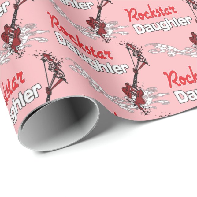 Papel De Presente Rockstar Daughter (Ponta do rolo)