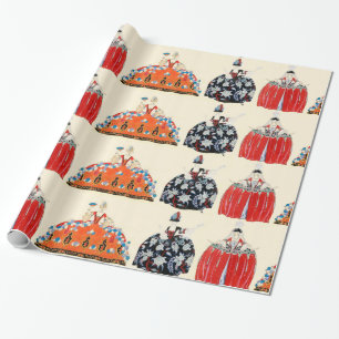 PAPEL DE PRESENTE ROCOCO LADIS ART DECO FASHION COSTUME DESIGN