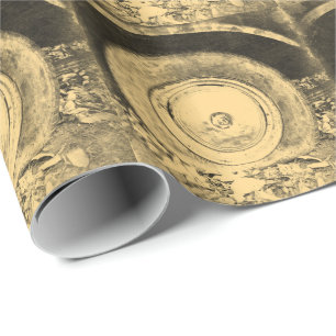 Papel De Presente Roda Antiga Do Carro Clássico