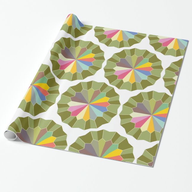 Papel De Presente roda colorida (Desenrolado)