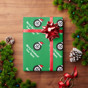 Papel De Presente Roda de automóvel personalizada no Natal