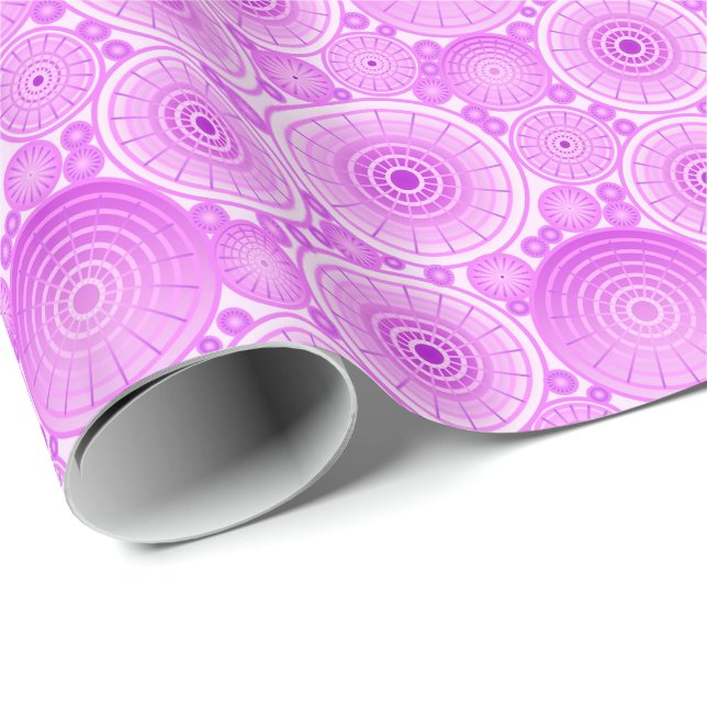 Papel De Presente Rodas aninhadas - lavanda e roxo (Ponta do rolo)