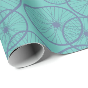 Papel De Presente Rodas de bicicleta de ciclista azul de Manly