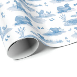 Papel De Presente Rodent Toile Wrapping Paper (Slate Blue)
