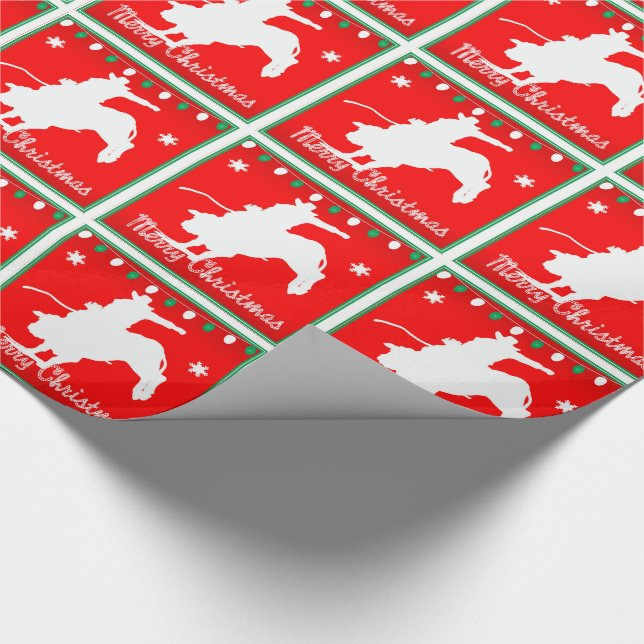 Papel De Presente Rodeo Rodeo Touro do Cowboy no Natal (Ponta)