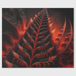 Papel De Presente Rodovia Fractal Preta e Vermelha Mandelbrot para o