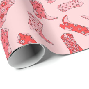 Papel De Presente Rolha de papel de enrolamento vermelho e rosa retr