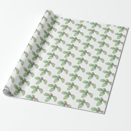 Papel De Presente Roll Gift Wrap Paper Holly Jolly Impressão