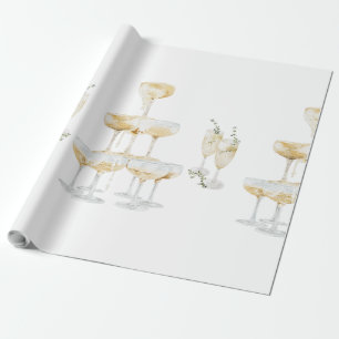 Papel De Presente Rolo de Cama de Champanhe Elegante