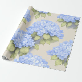 Papel De Presente Rolo de Embrulho Floral de Hortênsia Azul – Boutiq