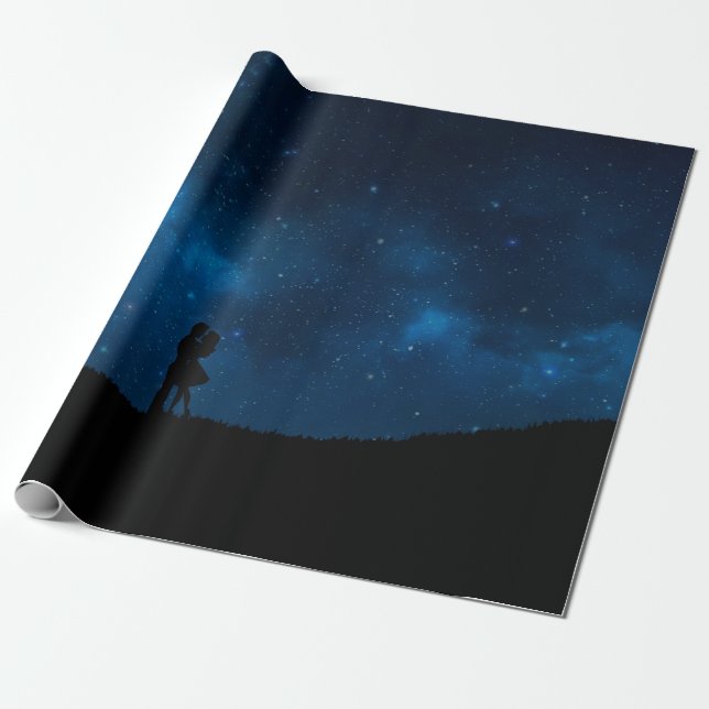 Papel De Presente Romance Love casal design (Desenrolado)