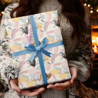 Papel De Presente Romance parisiense personalizado com fotos e nomes