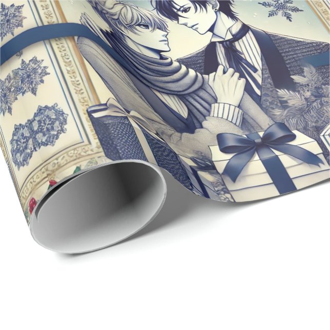 Papel De Presente Romantic BL Manga Christmas Wrapping Paper (Ponta do rolo)