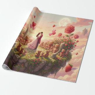Papel De Presente Romantic Floating Island in the Sky Fantasy Scene