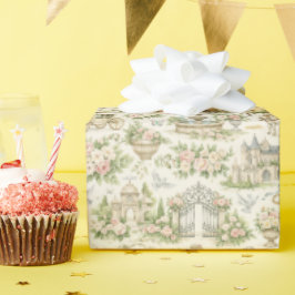 Papel De Presente Romantic French Garden Wedding Watercolor Pattern