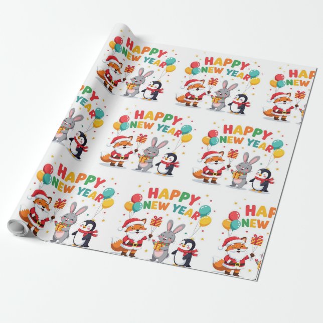 Papel De Presente Romantic Holiday Design Wrapping Paper (Desenrolado)