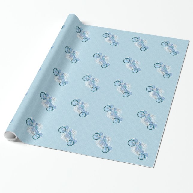 Papel De Presente Romântica Biker - Quebra-Presente de Motocicleta (Desenrolado)