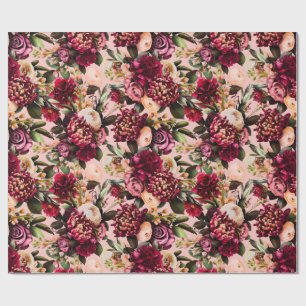 Papel De Presente Romântico crisântemo em cor-de-rosa