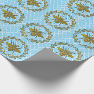 Papel De Presente Romântico Mel Bee e Grinalda