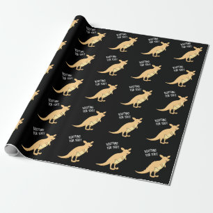 Papel De Presente Roo-Ting Para Você Engraçado Kangaroo Pun Dark BG