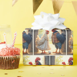 Papel De Presente Rooster e Hen Humor