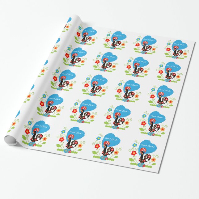 Papel De Presente Rooster Português (Desenrolado)