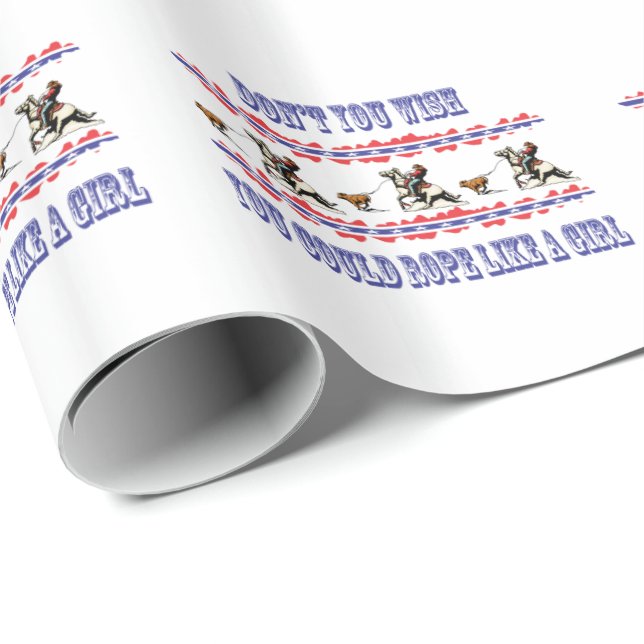 Papel De Presente Roping ocidental da vaqueira do papel de papel de (Ponta do rolo)