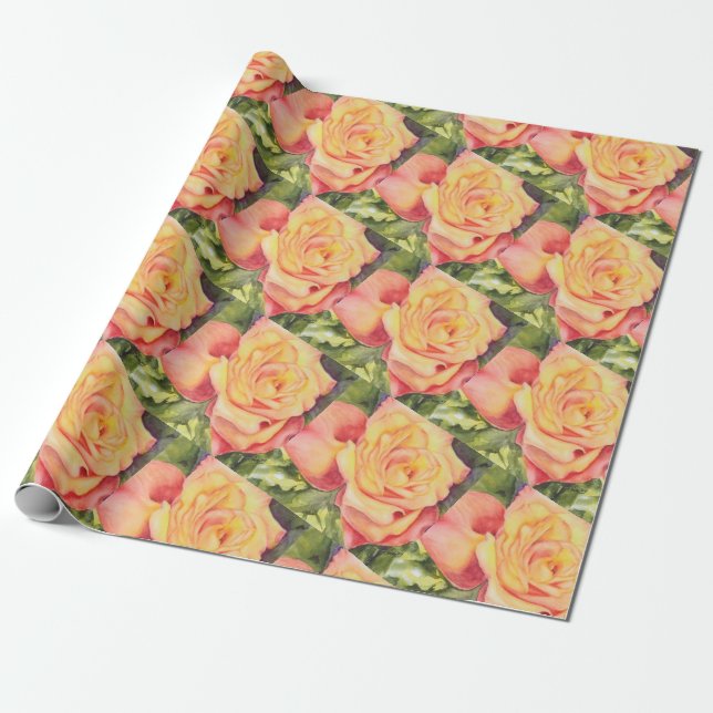 Papel De Presente Rosa Amarelo Gordo (Desenrolado)