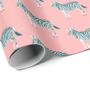Papel De Presente Rosa animal do teste padrão do impressão das