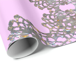 Papel De Presente Rosa aristocrático do monograma