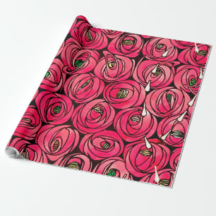 Papel De Presente Rosa Art Nouveau Rennie Macintosh Graphic