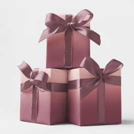 Papel De Presente Rosa Borgonha e Ombre Rosa Bege