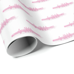 Papel De Presente Rosa Branco Remo Remadores Equipe Esportes Aquátic