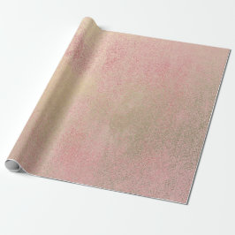 Papel De Presente Rosa Champaia Sepia Foxier Abstrato Dourada