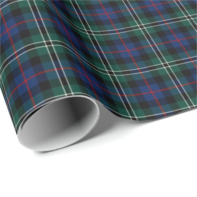 Papel De Presente Rosa Clan Hunting Tartan (Ponta do rolo)