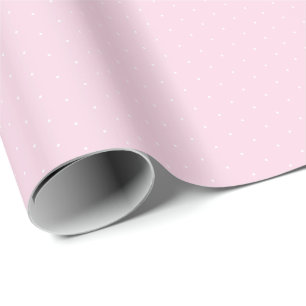 Papel De Presente Rosa claro branca, bolinhas elegante