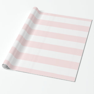 Papel De Presente Rosa Claro, Branco XL Listras Padrão