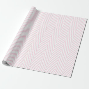 Papel De Presente Rosa claro da Linha Chevron em Branco XL 