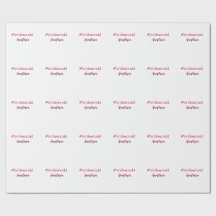 Papel De Presente Rosa claro de hashtag Bridesmaid adiciona nome tri