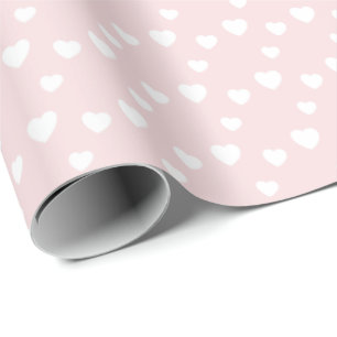 Papel De Presente Rosa Claro e Corações, aniversário, festa, celebra