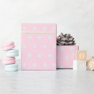 Papel De Presente Rosa Claro Pontos Bolha Azul Cinzento Muito Claro