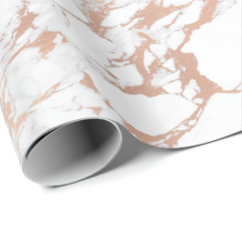Papel De Presente Rosa cor-de-rosa branco Dourado Blush Carrara Marb